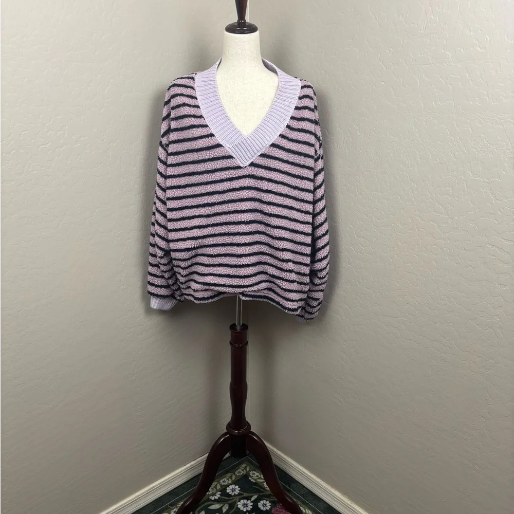 Preloved - Free People Connell Strip‎ Faux Fur Top